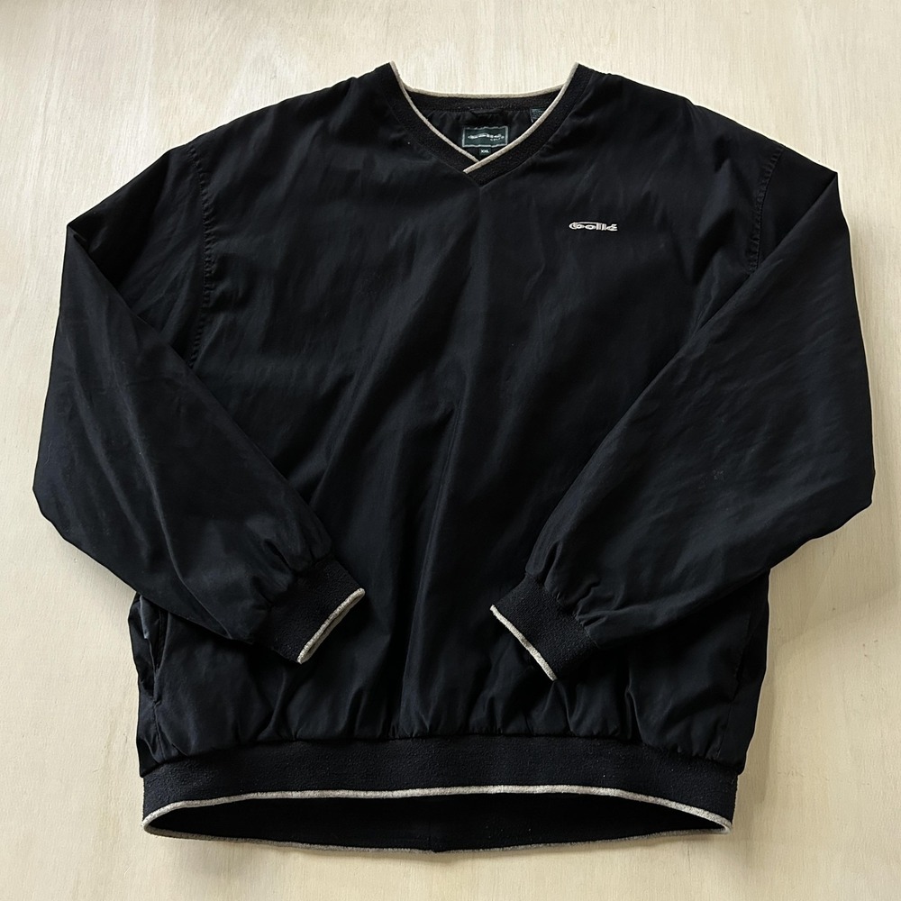 Bolle Golf Jacket Mens‎ 2XL Black V Neck Windbreaker Pullover Water Resistant